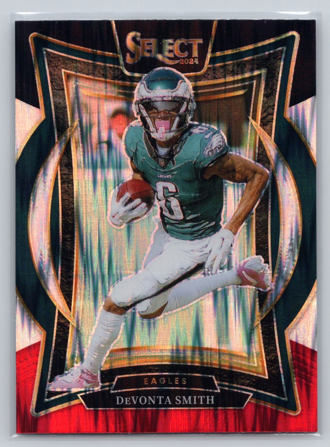 2024 Panini Select #51 DeVonta Smith Black & Red Prizm Shock