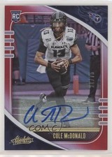 2020 Panini Absolute Rookie Signatures Red Spectrum 20/75 Cole McDonald Auto 3c4