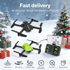 K10 Mini Drone with Camera HD 4K Foldable Quadcopter Best Gifts for Christmas
