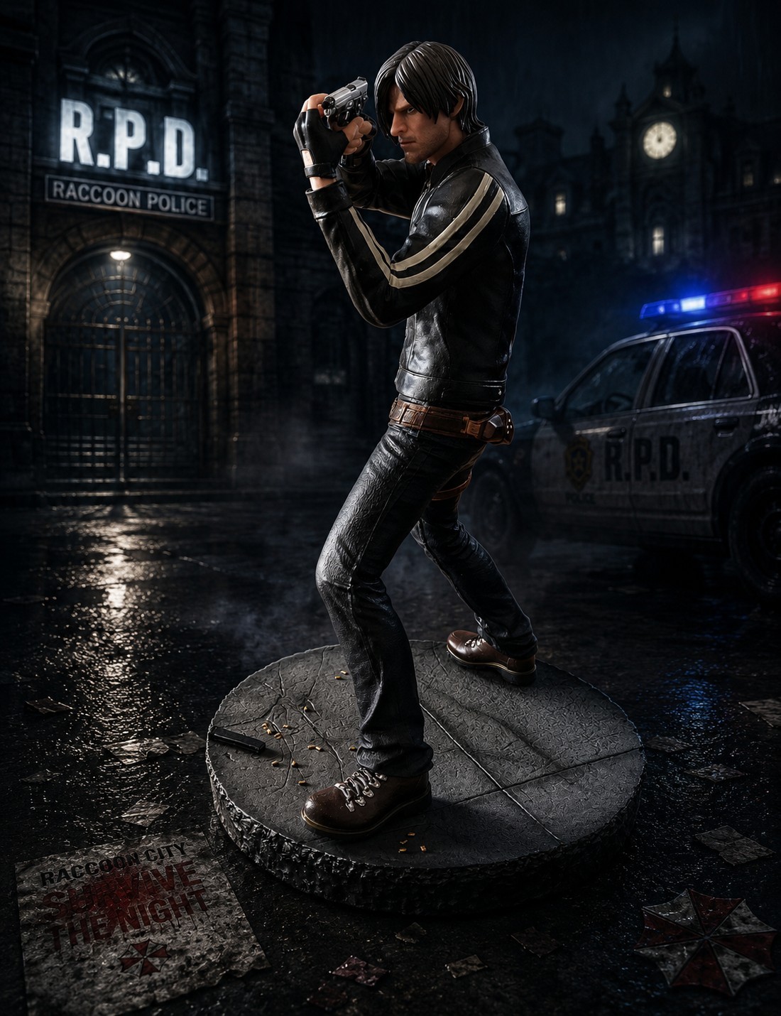 Statuette Leon S. Kennedy Resident Evil grand format 31 cm sans boîte