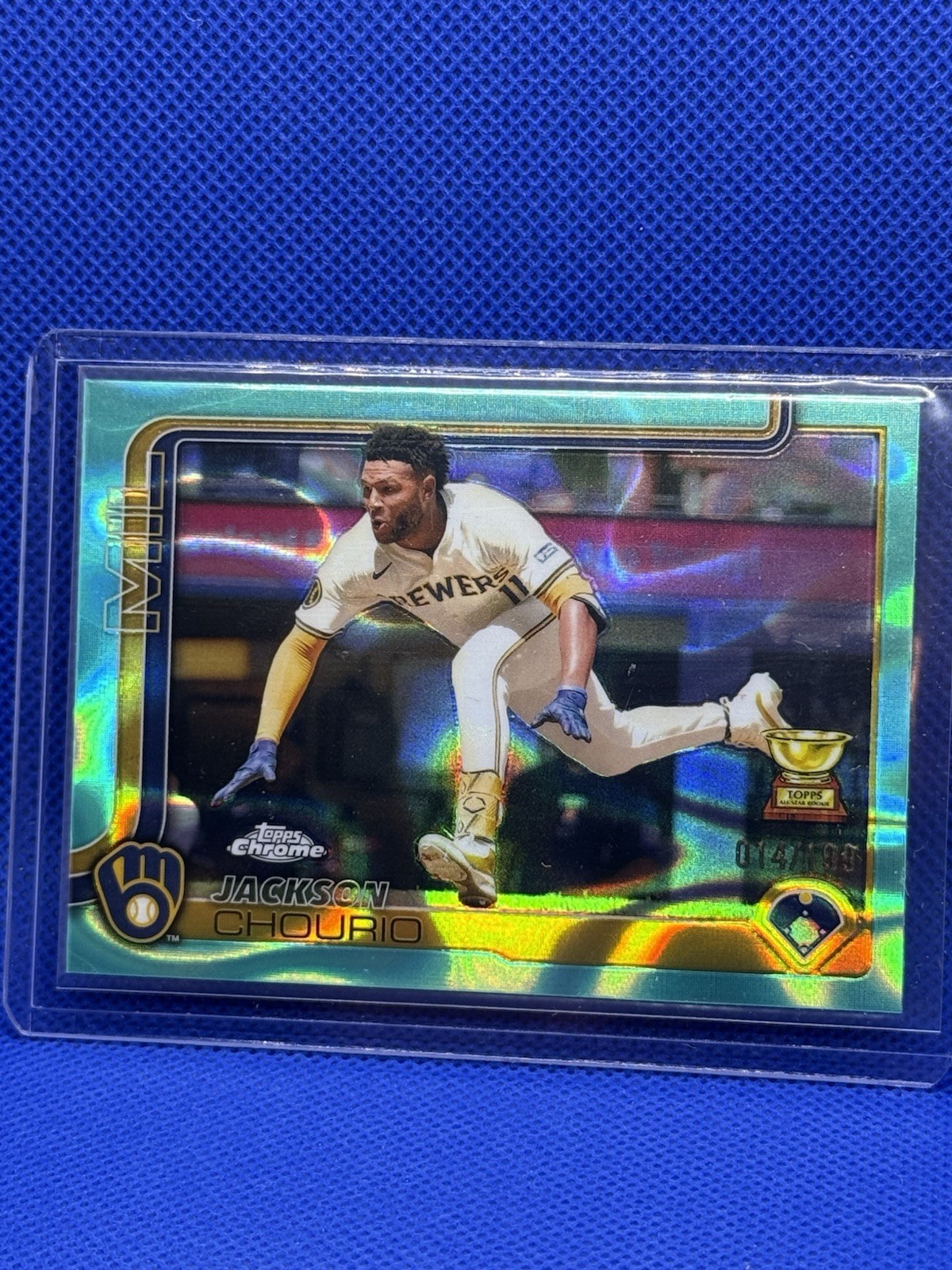 2025 Topps Chrome - Jackson Chourio (#262) Aqua Raywave Refractor /199