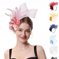 Fascinators Hat Cocktail Flower Mesh Feather Hairpin Kentucky Derby Hat Wedding