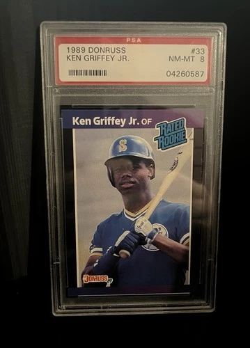 1989 Donruss #33 Ken Griffey Jr PSA 8 Rated Rookie RC Fresh Label