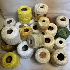 Lot Of 25 Vintage Spools Of Crochet Yarn (J.P. Coats And Others)