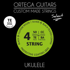 Ortega Guitars Custom Made Select, Tenor Ukulele Strings Black Nylon UKSBK-TE
