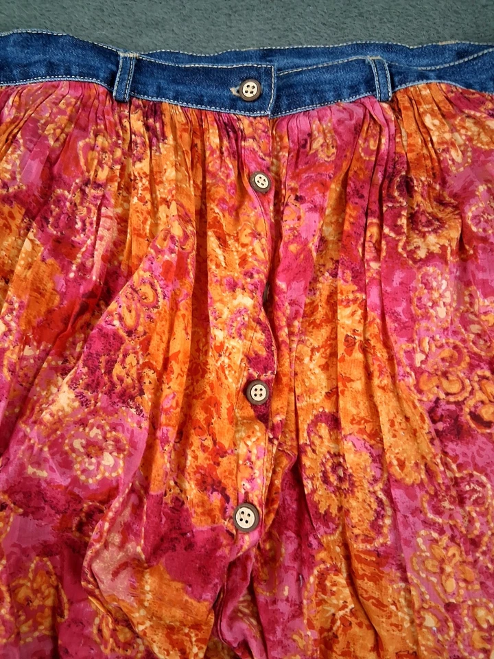 Falda Vintage Años 80 90 12 Western 35" Largo Maxi Pradera Cottagecore Campesino Gitano Foto 2 de 4