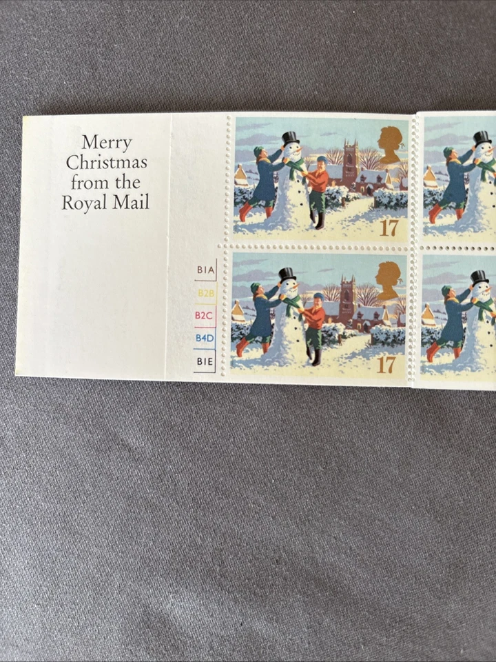 GB 1990 £3.40p Christmas Second Class Booklet LX1 (20 x 17p) Cylinder Numbers - Image 2 of 2