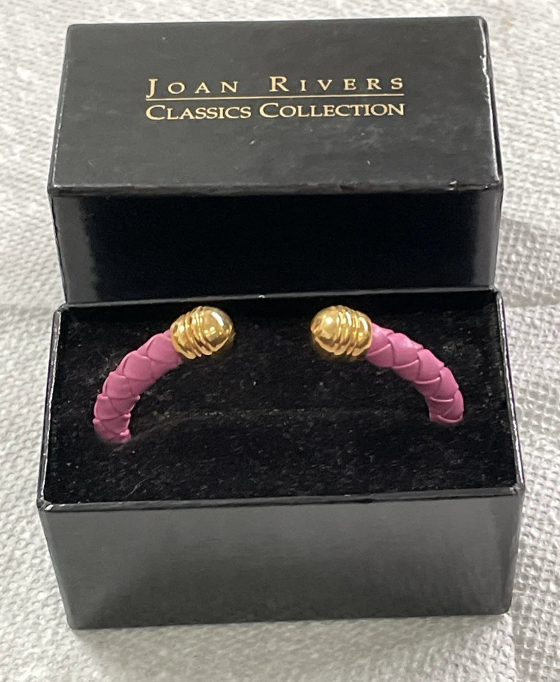 PULSERA BRAZALETE TRENZADO CUERO VINTAGE DE JOAN RIVERS  Foto 2 de 4