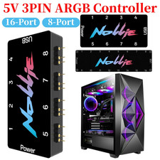 5V 3PIN ARGB Controller 8 Way Addressable ARGB Splitter Nollie Signalrgb Openrgb