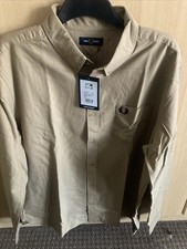 Fred Perry, Mens Cotton Oxford Shirt, XXL, Colour Warm Stone