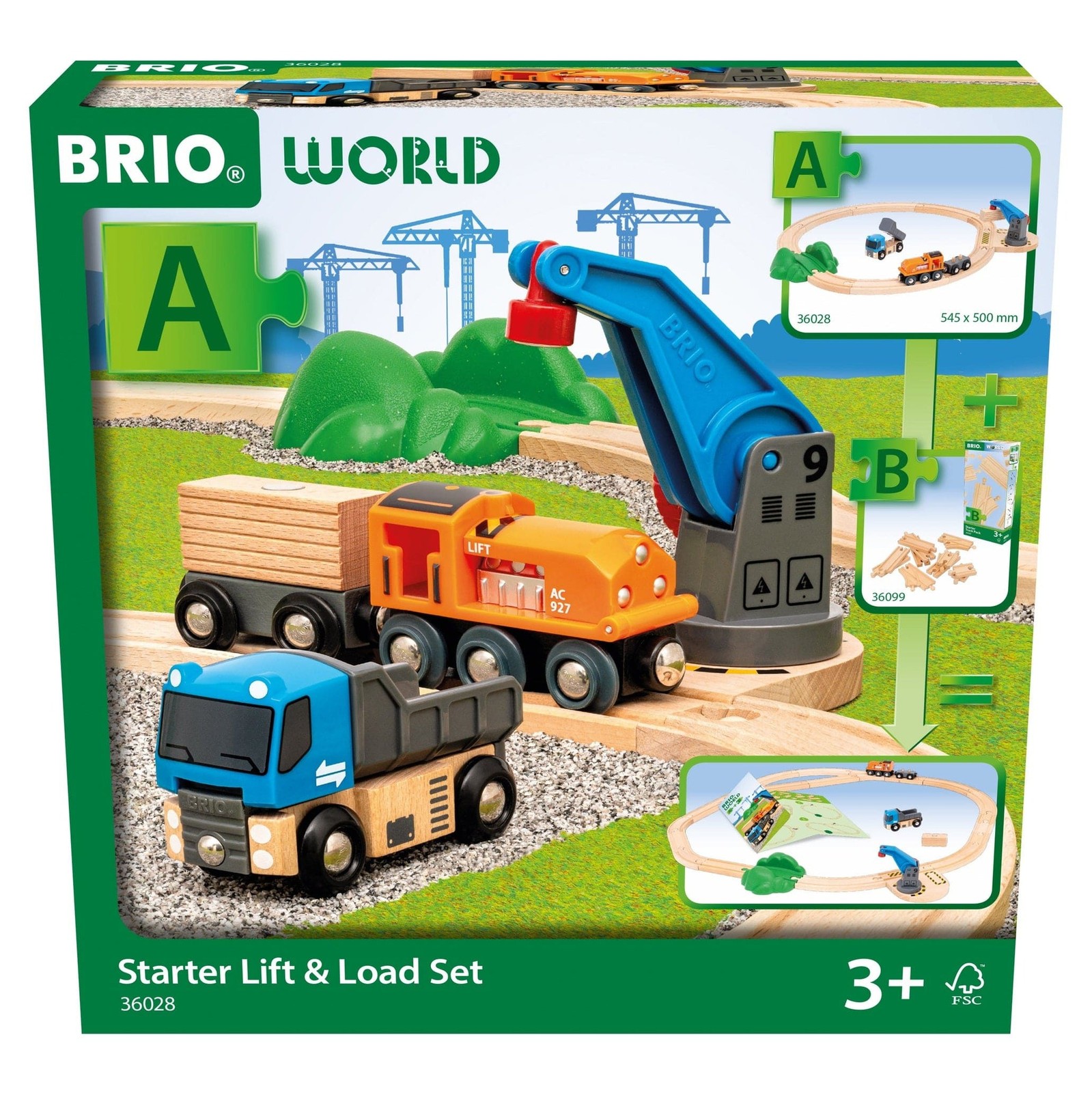 Brio Starter Lift and Load Set for Wood Train System Premium Educational Playset