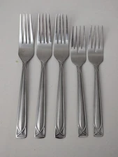 Cambridge Stainless CROSSROAD SAND - 3 Dinner Forks & 2 Salad Forks Satin