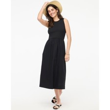 J. Crew Factory Women's Ribbed-Knit Mixy A-Line Midi Dress Black M Medium New