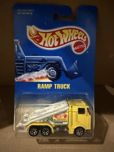 Hot Wheels VINTAGE 1996 Ramp Truck yellow Towing #187 all metal