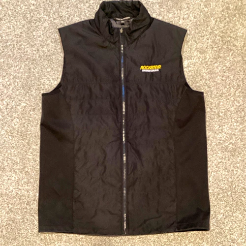 Port Authority Men's L Black Softshell Lined Full-Zip Vest Rockstar Energy Logo - product listing photo