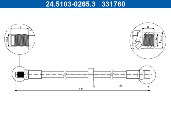 Bremsschlauch Hinterachse FüR Volvo S60 I S80 V70 II XC70 Cross Country-image