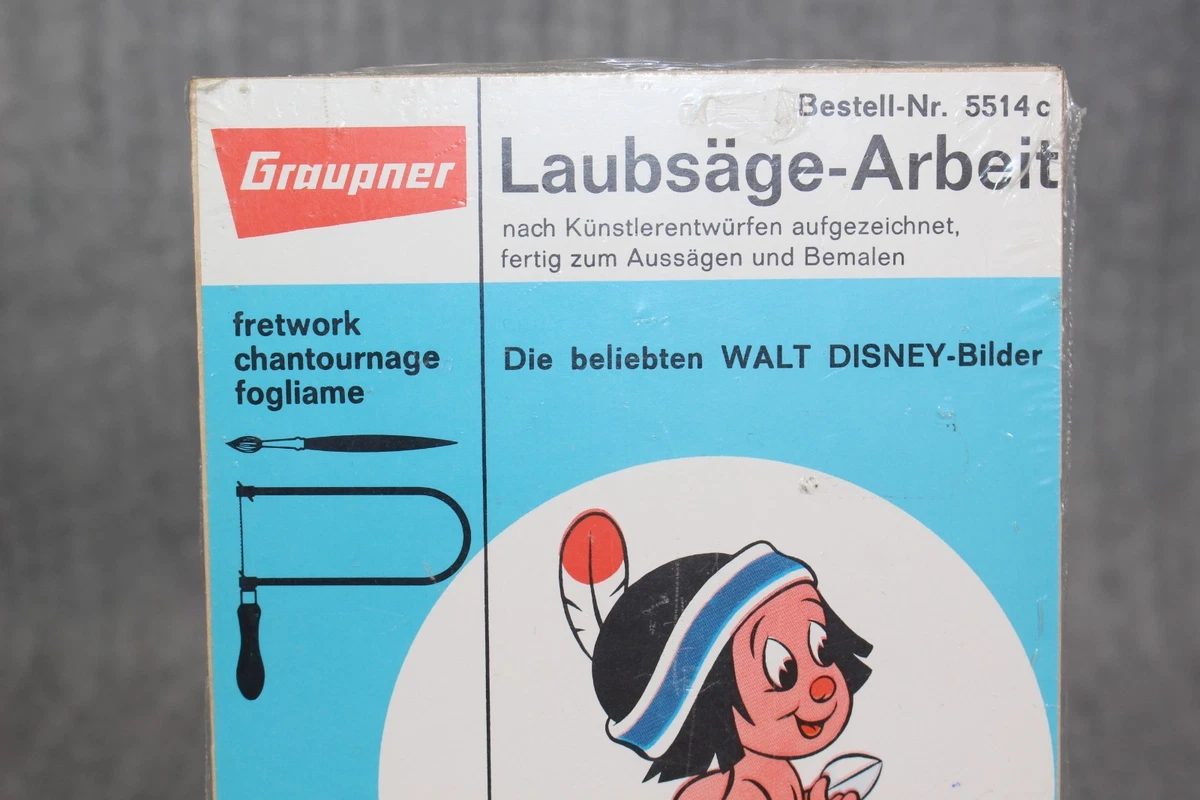 GRAUPNER Walt Disney Little Hiawatha 5514c Sierra Trabajo Madera Nueva De Colección Años 70 Difícil de Encontrar