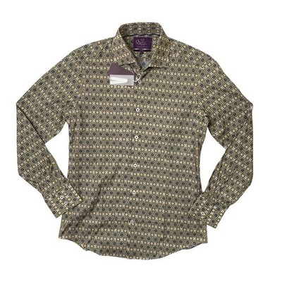 Hawes & Curtis Shirt Mens S Small Piccadilly Cotton Kaleidoscope