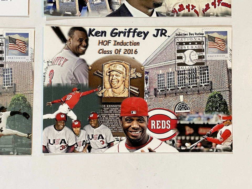 Griffey Jr 2016 Cachet 4-Post открытки PO штамп HOF выходные, ограниченный - Изображение 3 из 4