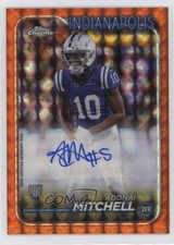 2024 Topps Chrome Rookie Orange Geometric Refractor /25 Adonai Mitchell Auto 2a9