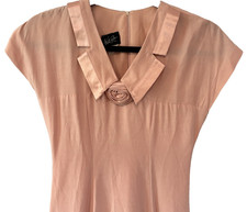 VTG 90s Wild Rose Pink Petal Midi Dress Sz 6 Romantic Prairie Coquette Modest