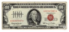 1966 $100 Red Seal United States Note Series 1966 C • FR-1550 • Circulated Crisp