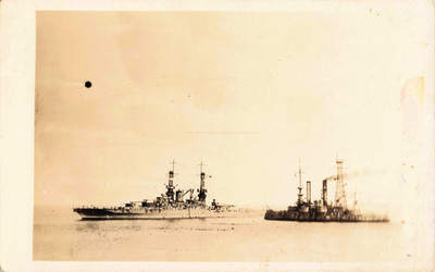 Nautical RPPC Postcard Real Photo US Navy Unidentified Warships