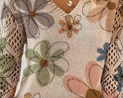 Eleganter Freizeitpullover Damen Frühling Sommer
