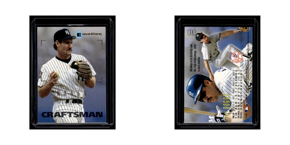 Tarjeta de béisbol Wade Boggs 1995 Skybox Emotion #59 New York Yankees casi nueva Foto 3 de 3