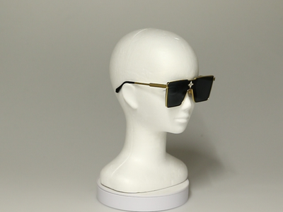 LOUIS VUITTON MEN'S LV SHIELD CYCLONE METAL SUNGLASSES Z1700U GOLD