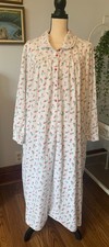 LANZ OF SALZBURG ROSES Cotton Night Gown Heart Buttons Cottagecore Large L