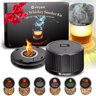 Whiskey Smoker Kit, Cocktail Räucherset Elektrisch ohne Butan mit 6 Flavors H...