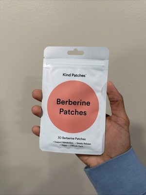 Berberine Patches by Kind Patches for Unisex - 30 Count Patches (1 Month Pack)