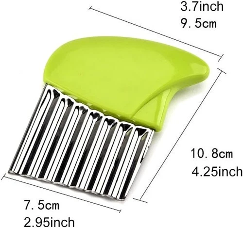 Crinkle Cutter Stainless Steel Potato Carrot Chip Vegetable Crinkle Wavy Chopper - Picture 2 of 4
