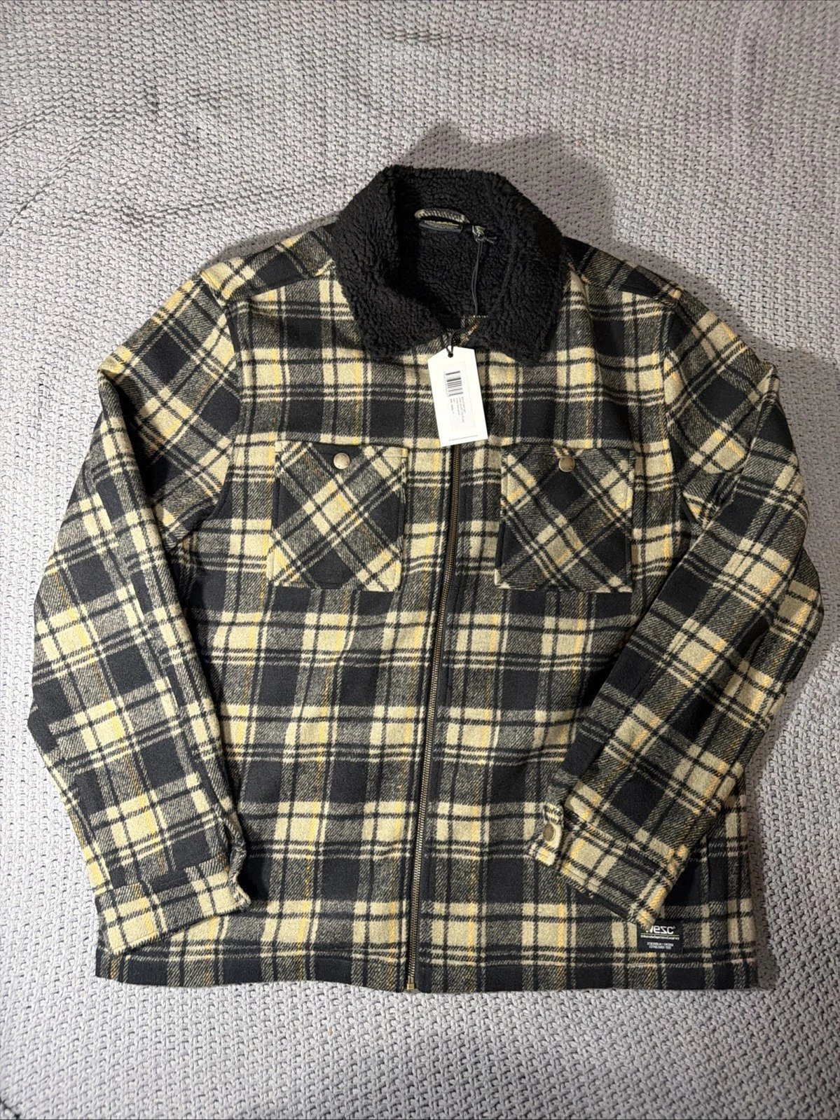 Wesc Mens Plaid Flannel Jacket Plaid Sweden XXL New