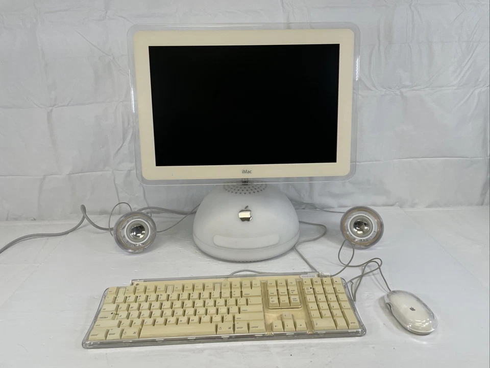 Vintage Apple iMac M6498 G4 15" w/ Speakers/Keyboard & Mouse 800 MHz-75GB-512MB - Image 4 of 4