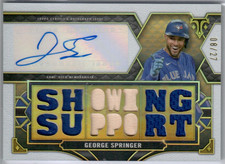 George Springer 2022 Topps Triple Threads Auto Relic TTAR-GS3 8/27 Blue Jays