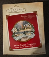NIB 2002 Hallmark Thomas Kinkade Deer Creek Cottage Ornament
