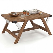 Coffee Table, Farmhouse Center Wooden Table with Decorative Nailhead Accents
