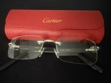 Buff Rimless Cartier Silver Glasses. See Description