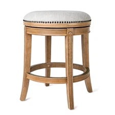 Maven Lane Alexander Backless Counter Stool in Weathered Oak Finish with Sand