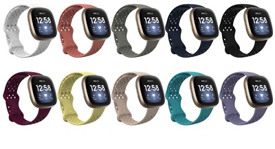 Hochwertiges Kunststoff Silikon Uhr Armband für Fitbit Versa 4 / Versa 3 / Sense