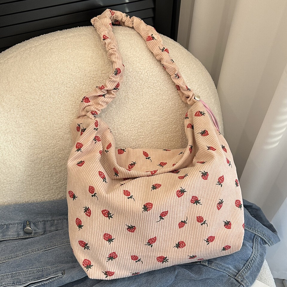 Women Simple Hobo Sling Bag Corduroy Large Capacity Female Travel
