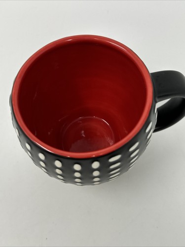 Starbucks 2008 Coffee Cup Mug Bone China Red Black White With Raised Polka Dots - Picture 5 of 7