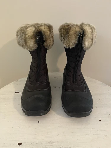 LL Bean Womens 11 M Snow Boots Dri-Lex Primalift Faux Fur Black Excellent