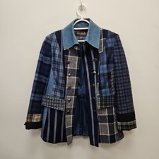 Moloh Tweed Patchwork Country Wool Equestrian Jacket Women Uk 10 Tartan Check