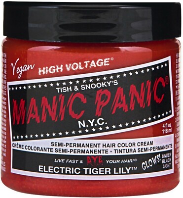 Manic Panic Semi-Permanent Hair Color Dye Cream 4oz (37 Electric Tiger Lily)