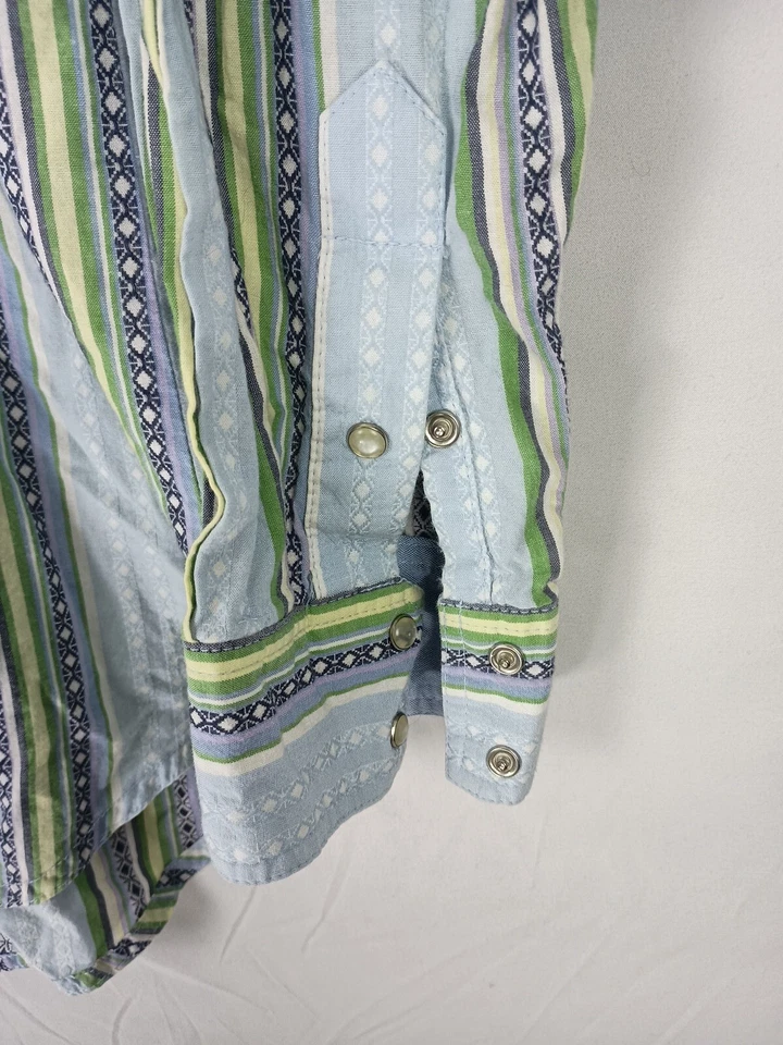 Винтажная рубашка вестерн Express Rider с жемчужной застежкой ацтекским узором большая винтажная ковбойская - Изображение 3 из 4