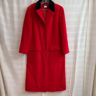 Vintage HARVE BENARD Size 10 RED WOOL LONG LINED COAT 