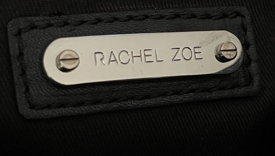 Cartera/bolso bandolera de hombro con hebilla plateada de cuero negro Rachel Zoe Foto 2 de 4